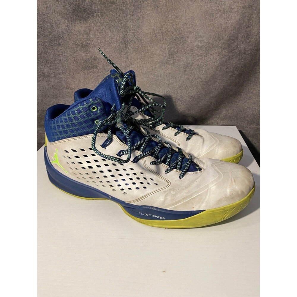 Jordan Rising High Men Size 15 White Insignia Blue Ghost Green 768931-10